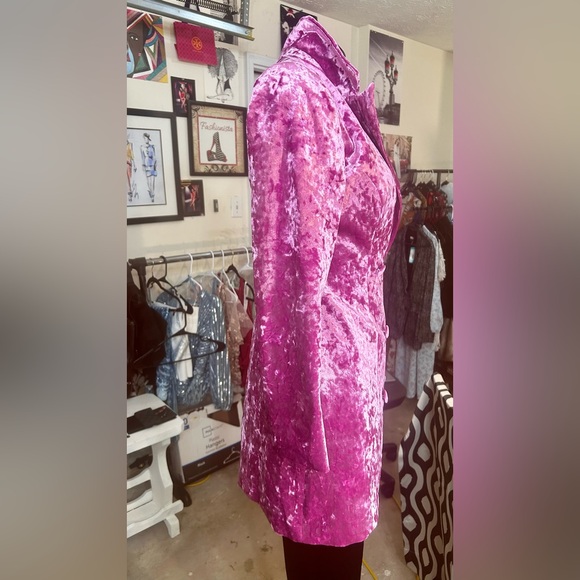 ADELYN RAE: Faux Crushed Velvet Purple Rain Suit Jacket:EC/NWOT - Picture 2 of 7